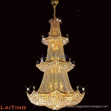 2017 luxury Big Amber K9 Crystal Chandelier Lamp for Hotels Decoration LT-61005